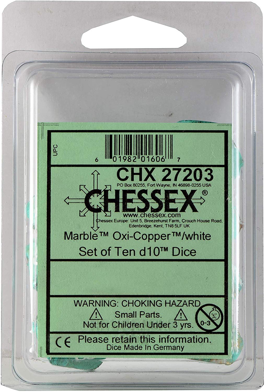 Marble Oxi-Copper with White Ten d10 Set - CHX27203