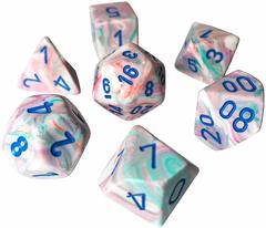 Festive Pop-Art with Blue Polyhedral Dice Set - CHX27544