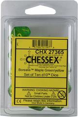 Borealis Maple Green and Yellow Ten d10 Set - CHX27365