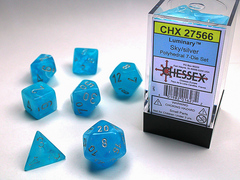 Sky w/ Silver Polyhedral Dice Set - CHX27566