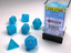 Sky w/ Silver Polyhedral Dice Set - CHX27566