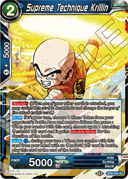 Supreme Technique Krillin - BT8-030 - UC - Pre-release (Malicious Machinations)