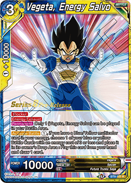 Vegeta, Energy Salvo - BT8-107 - R - Pre-release (Malicious Machinations)