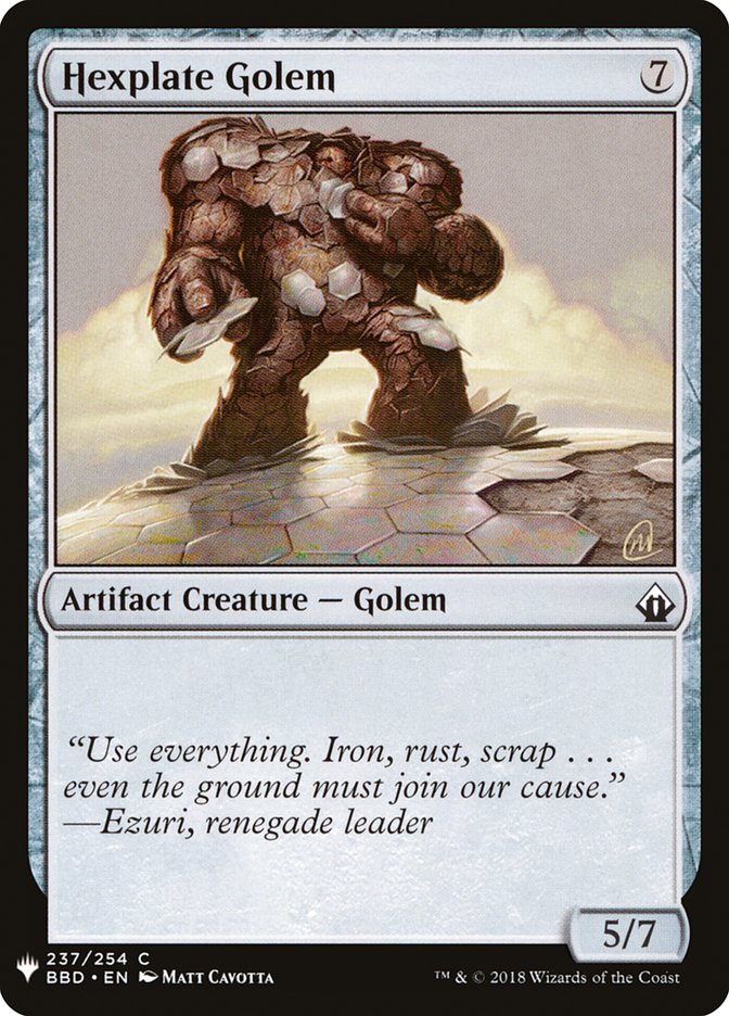 Hexplate Golem - The List