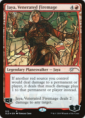 Jaya, Venerated Firemage - Foil - Stained Glass