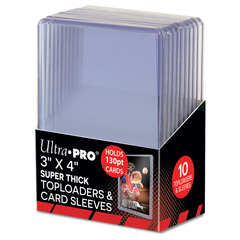 Ultra Pro - 3″ × 4″ Super-thick 130pt Toploader with Thick Card Sleeves 10ct