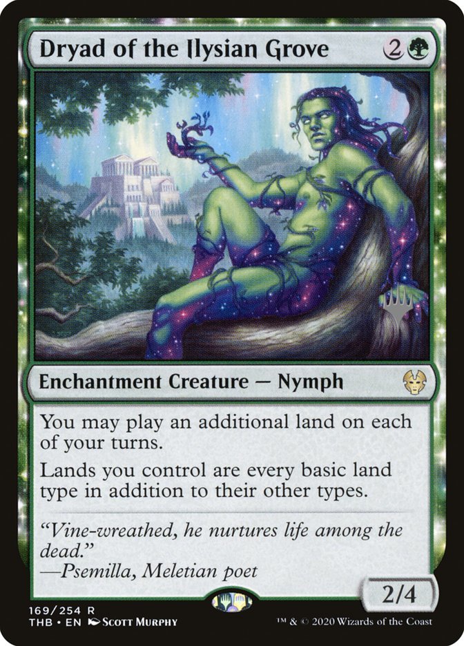 Dryad of the Ilysian Grove 1x FOIL THB MTG Theros Beyond Death Rare MINT green Dryad of the Ilysian Grove 1x FOIL THB MTG Theros Beyond Death Rare MINT green