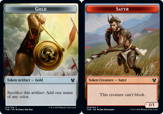 Gold Token // Satyr Token - Foil