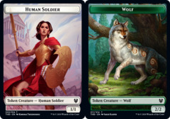 Human Soldier // Wolf Double-sided Token - Foil