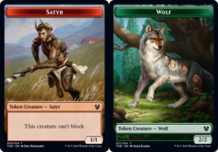 Satyr // Wolf Double-sided Token - Foil