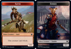 Zombie // Satyr Double-sided Token - Foil