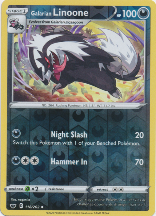 Galarian Linoone - 118/202 - Uncommon - Reverse Holo