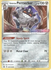 Galarian Perrserker - SWSH008 - Staff Prerelease Promo - SWSH Black Star Promo