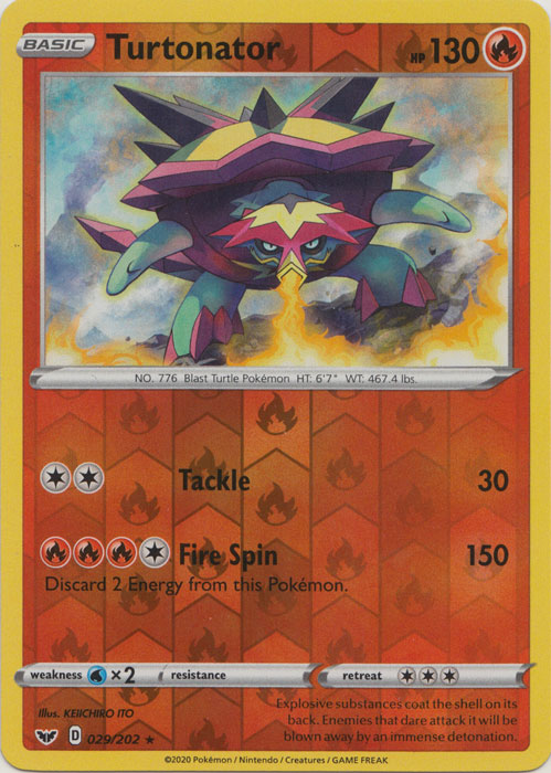 Turtonator - 029/202 - Rare - Reverse Holo