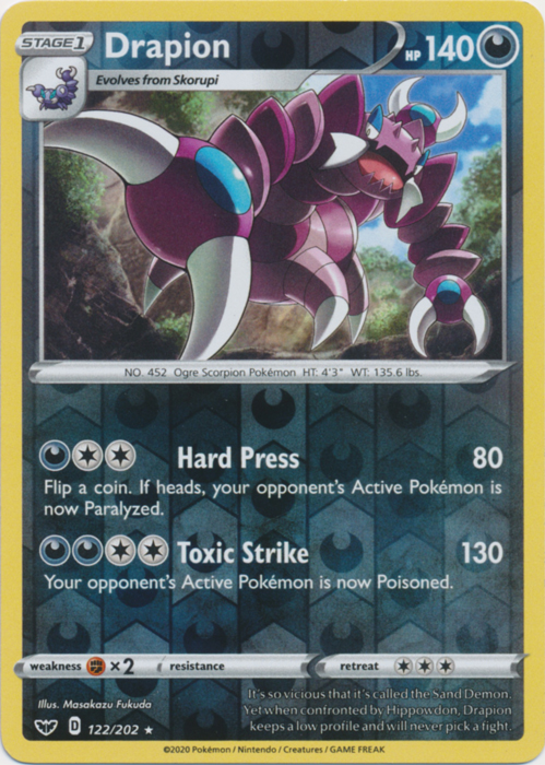 Drapion - 122/202 - Rare - Reverse Holo