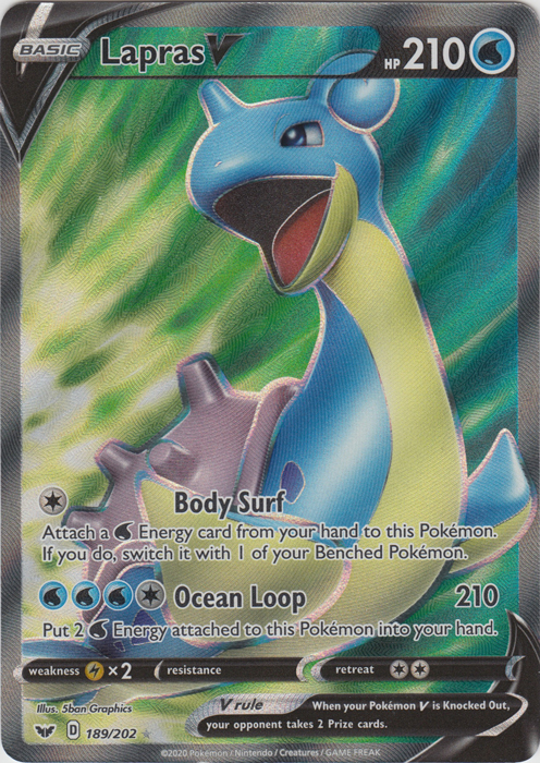 Lapras V - 189/202 - Full Art Ultra Rare
