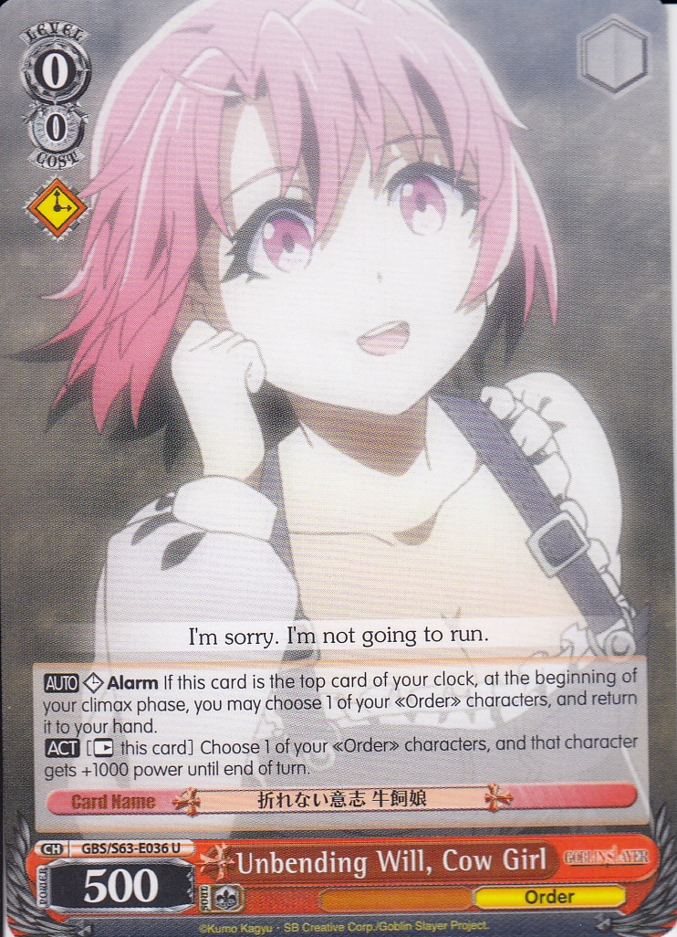 Unbending Will, Cow Girl - GBS/S63-E036 - U