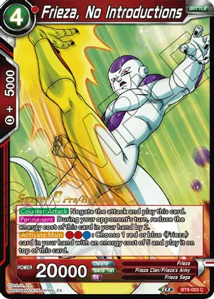 Frieza, No Introductions - BT9-003 - C - Pre-release (Universal Onslaught)