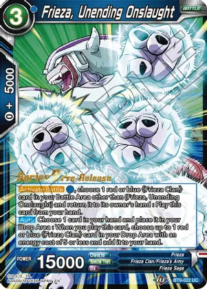 Frieza, Unending Onslaught - BT9-022 - UC - Pre-release (Universal Onslaught)