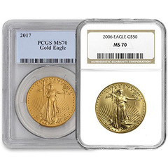 1 oz American Gold Eagle MS70 (Random Year  Varied Label  PCGS or NGC)