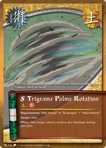 8 Trigrams Palms Rotation - J-143 - Rare - 1st Edition - Wavy Foil