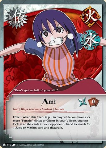 Ami - C-015 - Common - 1st Edition - Wavy Foil - Naruto CCG 