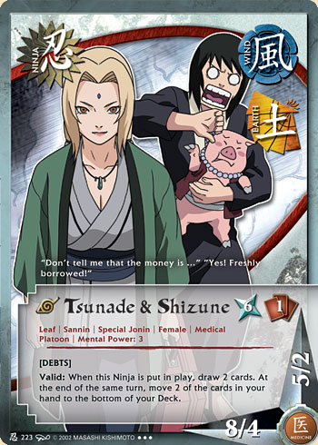 Tsunade and Shizune - N-223 - Super Rare - 1st Edition - Wavy Foil 