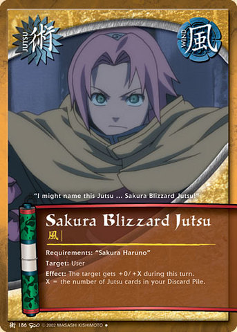 Sakura Blizzard Jutsu - J-186 - Uncommon - Unlimited Edition - Wavy Foil