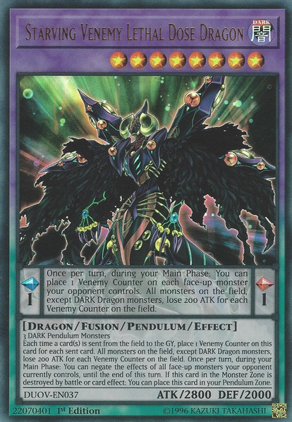Starving Venemy Lethal Dose Dragon - DUOV-EN037 - Ultra Rare - 1ere edition // Duel Overload - DUOV