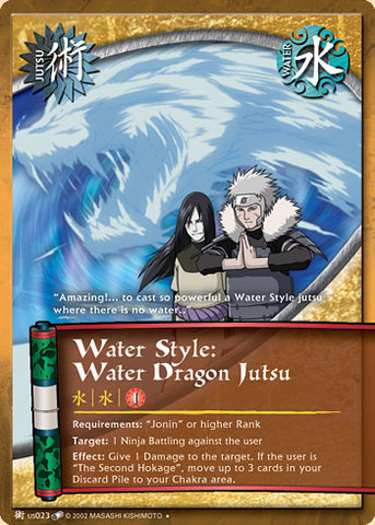Water Style: Water Dragon Jutsu - J-US023 - Uncommon - 1st Edition - Foil