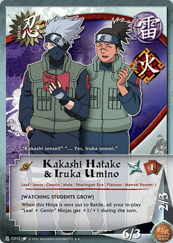 Kakashi Hatake & Iruka Umino - N-C012 - Rare - 1st Edition - Wavy Foil