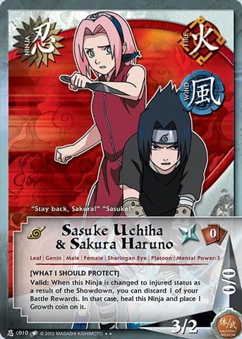 Sasuke Uchiha & Sakura Haruno - N-C010 - Rare - 1st Edition - Wavy