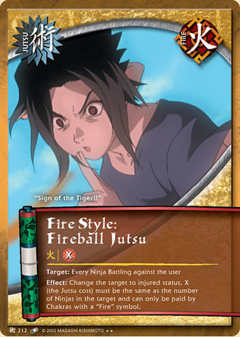 Fire Style: Fireball Jutsu - J-212 - Rare - 1st Edition - Diamond Foil