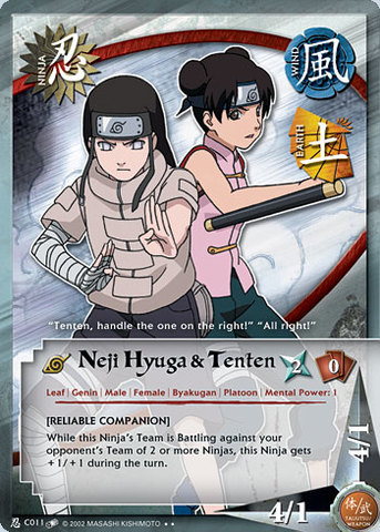 Neji Hyuga & Tenten - N-C011 - Rare - Unlimited Edition - Diamond Foil