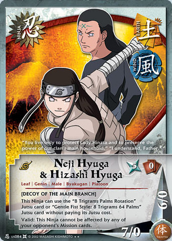 Neji Hyuga & Hizashi Hyuga - N-US084 - Rare - 1st Edition - Spiral Foil