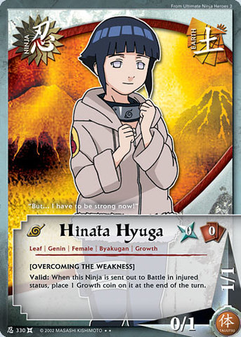 Hinata Hyuga - N-330 - Rare - 1st Edition - Diamond Checkered Foil