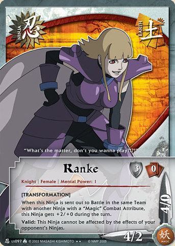 Ranke - N-US097 - Rare - 1st Edition - Diamond Foil - Naruto CCG Singles   lineage of legends - Goat Card Shop