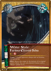 Water Style: Furious Current Jutsu - J-332 - Rare - 1st Edition - Diamond Foil