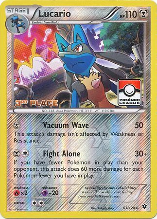 Lucario - 63/124 - Pokemon League Promo (3rd Place)