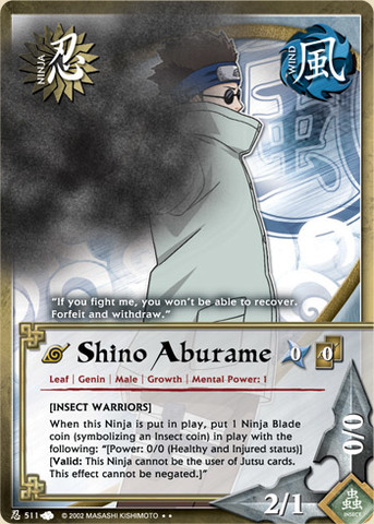 Shino Aburame - N-511 - Rare - 1st Edition - Foil