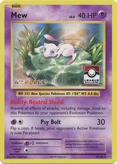 Mew 53/108 4th Place Sheen Holo Promo - 2017 Pokemon League