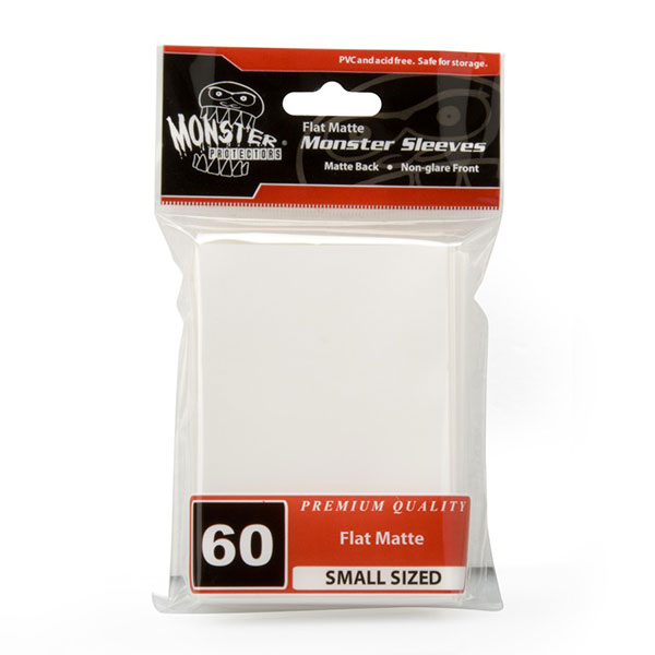 Monster Small Flat Matte Sleeves (60ct) - White
