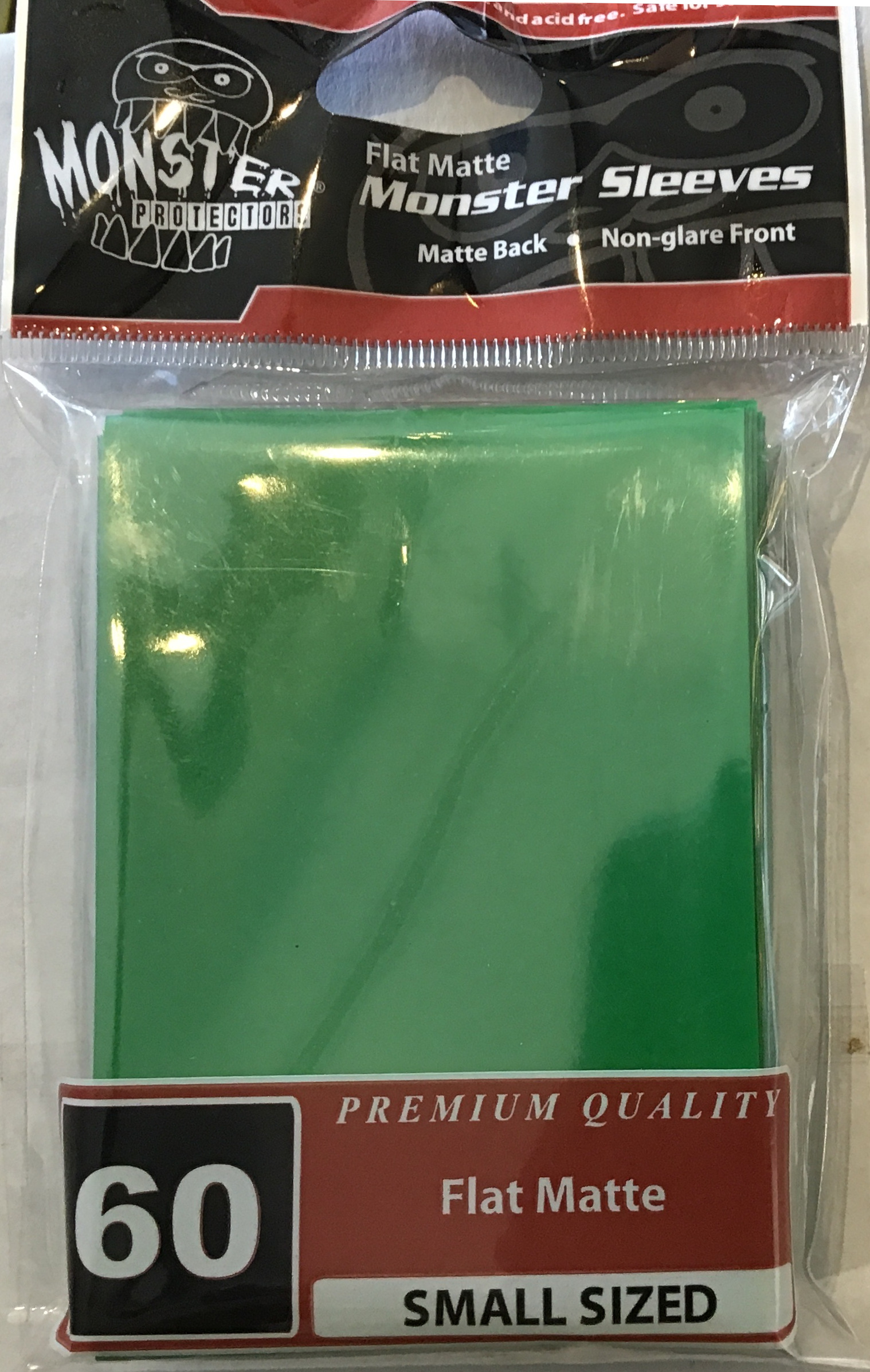 Monster Small Flat Matte Sleeves (60ct) - Green