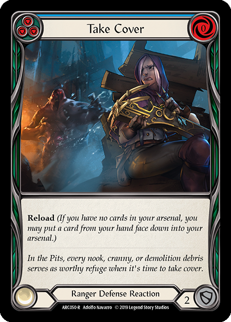 Take Cover (Blue) - Rainbow Foil - 1st Edition