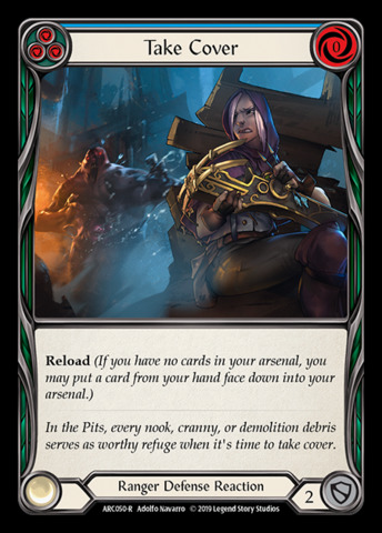 Take Cover (Blue) - Rainbow Foil - 1st Edition
