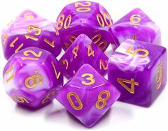 HD Polyhedral 7 Dice Set Berry Cream