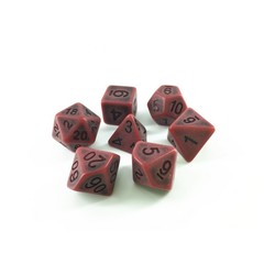 HD Polyhedral 7 Dice Set Red ancient dice