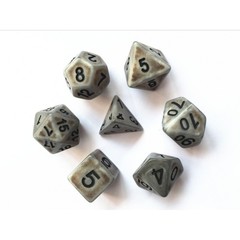 HD Polyhedral 7 Dice Set Silver Ancient dice