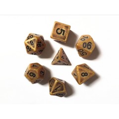 HD Polyhedral 7 Dice Set Gold Ancient dice