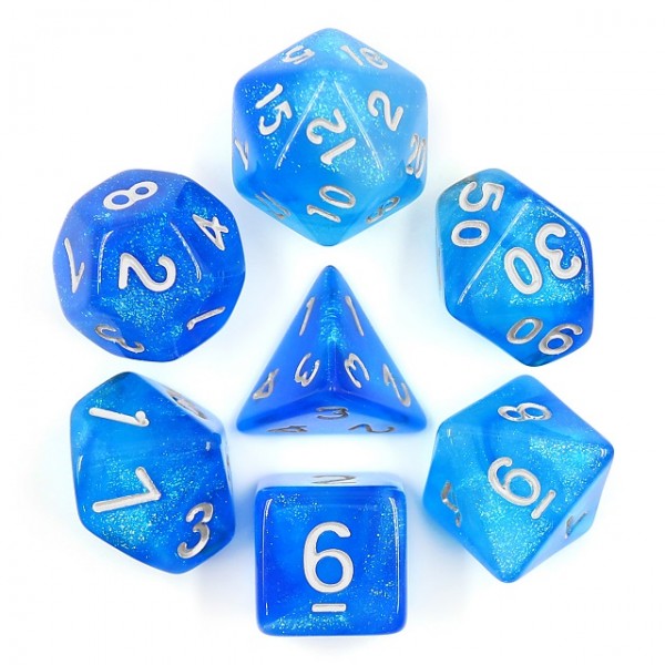 HD Polyhedral 7 Dice Set Mermaids Tear